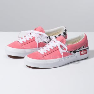 Vans Bayan Kaykay Ayakkabısı Checkerboard Slip-On Cap Pembe/Beyaz | 72691-881